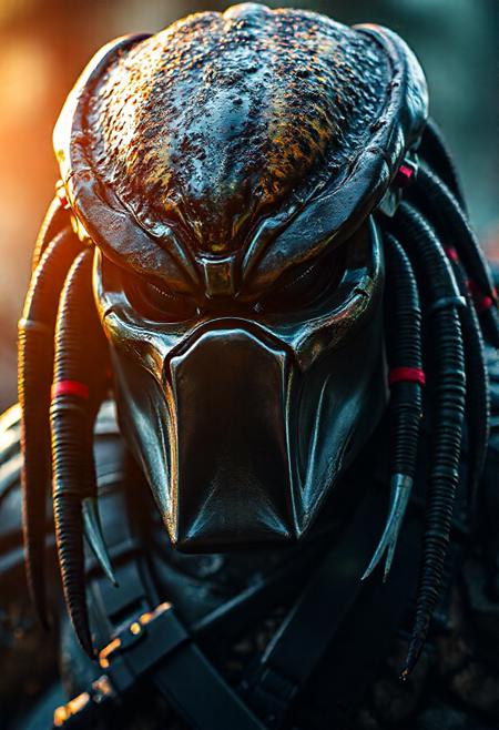 predator movie theme,Breathtaking,8k resolution,extremely detailed,beautiful,establishing shot,artistic,hyperrealistic,ultra realistic render,extremely fine details,like-like render,cinematic lighting,dramatic lighting,masterpiece,light brazen,extremely detailed and beautiful face,150mm,HDR10,