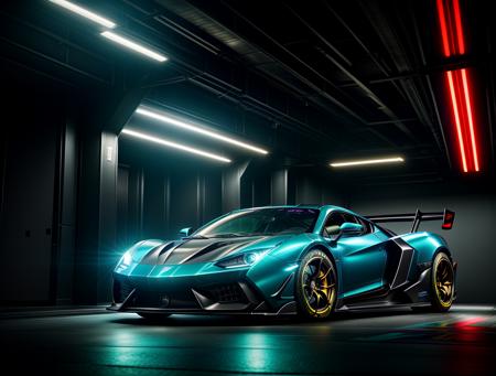 cyberpunk supercar, in cyberpunk city photoshoot, running at high speed, glowing lights, speed sensation, well framed at middle range, neon colored luxury rims, extreme detail, illegal race car, extreme photorealistic, 3D, 8k, Hyper detailed car, perfect soft lighting, great lighting, car photography, fisheye lens, raining, reflection, octane render, high quality, <lora:more_details:.6> <lora:wowifierV3:.6>