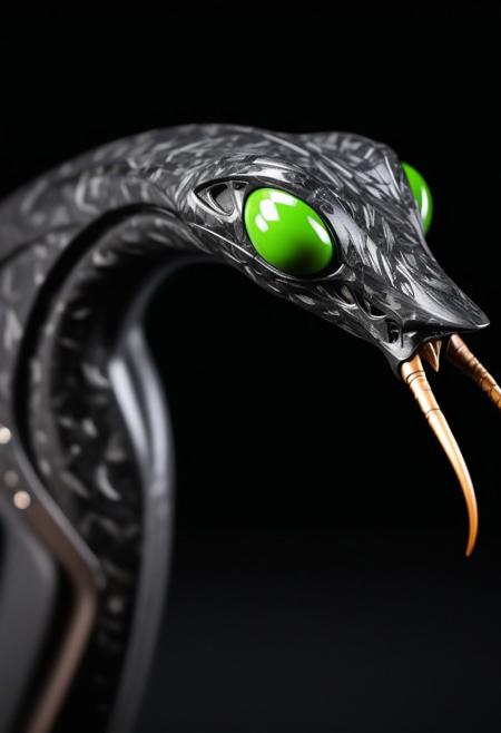 lazympos, mantis made from forged carbon, extreme close-up