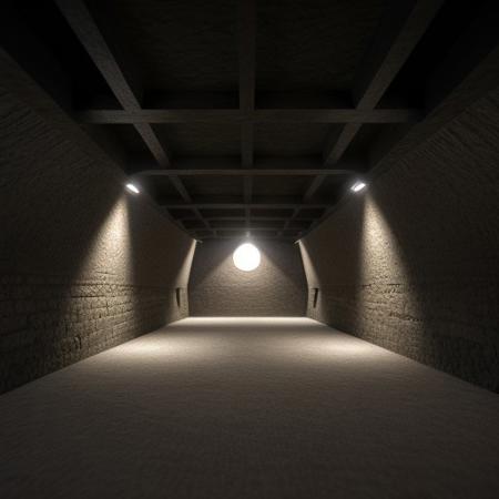 3d render, best quality, underground bunker,