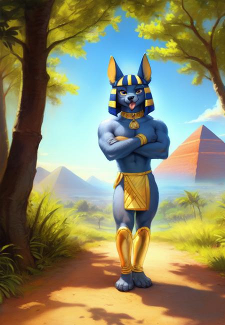 KingNachoCharactI, egyptian clothes, Blue skin