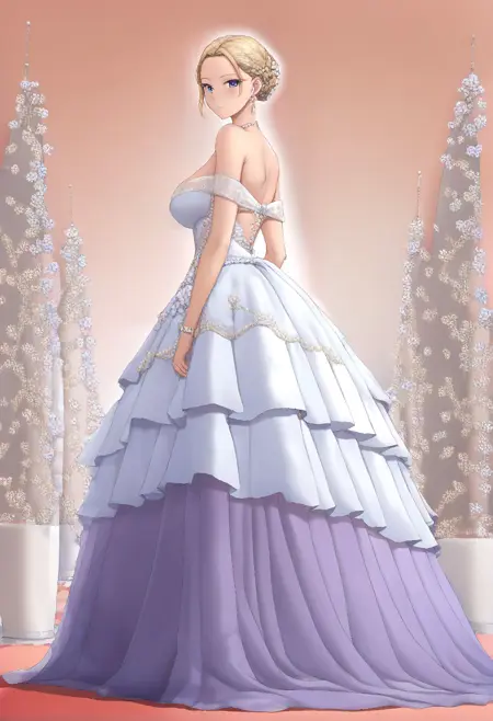 D035 Cascading ruffle wedding dress