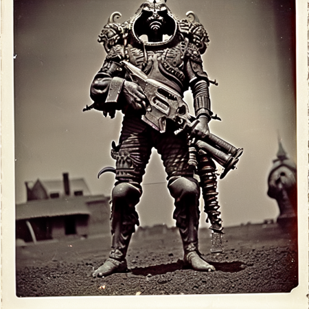 1 photo, demonic looking demon holding a machine gun in one hand (martianwarlord:1)