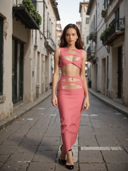 010 Cutout Top and Pencil Skirt