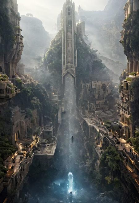 POV view , DOF,
(Ancient civilization, Alien Prometheus movie scene, dune movie scene:1.5), (The colonial city of the future, in the mist-filled Grand Canyon, on an unknown Earth-like planet, 2 moon on sky, Spaceship flight connects colonies, waterfulls:1.3), (Machu Picchu, a mountain settlement, incredibly spectacular:1.2), (Mario Botta:1.3), (avant-garde, future, reality, science fiction, photorealistic), (modern architecture:1.2), White limestone with black granite, fountain, waterfall, landmark, square, path, narrow street,
(Large Files, Ultra Realistic, 8K, 16k, FHD, HD, VFX, Perfect, Photography, composition, Architecture Sales Photography, Architecture Competition, Ultra High Resolution, Cinematography, High Resolution Image:1.1), (dramatic lighting, direct sunlight, ray tracing, clear shadow:1.2),  (real landscape:1.1), (blurred background:1.0), (urban background, more_details) ,
great lighting, clear, hillscastel, <stardeaf-cold-arc>, xtower, industrialbuilding