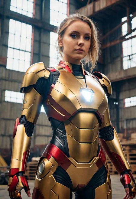 (1girl:1.3), solo,__body-parts__, official art, unity 8k wallpaper, ultra detailed, beautiful and aesthetic, beautiful, masterpiece, best quality, RAW, masterpiece, super fine photo,, best quality, super high Resolution, photorealistic, sunlight, full body portrait, stunningly beautiful,, dynamic pose, delicate face, vibrant eyes, (side view), she is wearing a futuristic Iron Man mech, red and gold, Highly detailed abandoned warehouse background, detailed face, detailed complex busy background, messy, gorgeous, milky, high detailed skin, realistic skin details, visible pores, sharp focus, volumetric fog, 8k uhd, dslr camera, High quality, film grain, fair skin, photorealism, lomography, sprawling metropolis in a futuristic dystopia, view from below, translucent