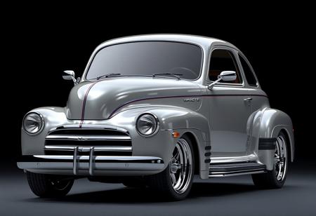 hyperrealistic, hypermaximalist, absurdres, detailfetishist, 2026 HHR has been heavily styled after the 1942 Chevrolet Fleetline Special Deluxe Coupe in an attempt to attract people who don't usually buy new cars, the fenders rise up on ether side of the hood like wings and a more dynamic profile setting the car apart stylistically from the modern market looking futuristic by incorporation forgotten elements of classic design, this throwback to the 1942 Chevrolet Fleetline Special Deluxe Coupe is sure to impress modern tech enthusiasts and classical car fanatics alike