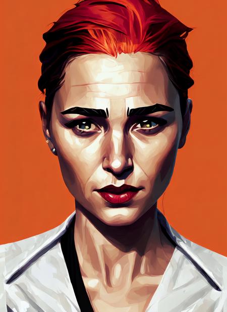 arcane style <lora:lora_gal_gadot:1.15>, portrait of ((sks woman)) by Flora Borsi, style by Flora Borsi, bold, bright colours, orange Mohawk haircut, ((Flora Borsi))