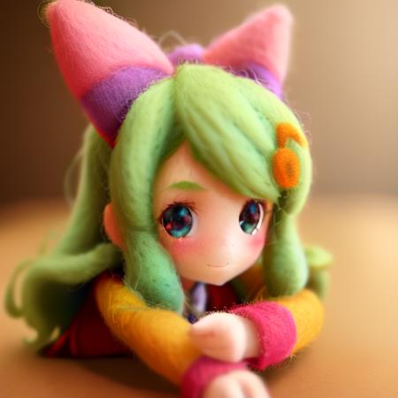 <lora:kFelted:1> cute girl felted