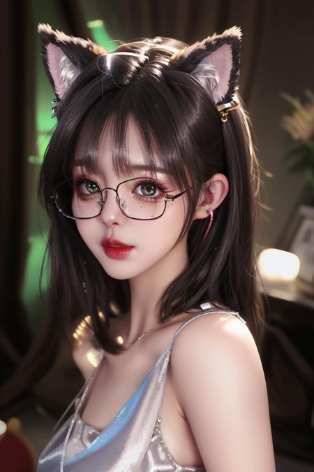 closeup, face, detailed eyes,
cinematic, masterpiece, detailed, extreme details, extreme res, lighting,
1girl, animal ears, (sexy:1.2), shiny hair, shiny, shiny skin, shiny clothes, realistic, (photorealistic:1.1),
<lora:LittleMoMoV1.0-000006:1> LittleMoMo, glasses