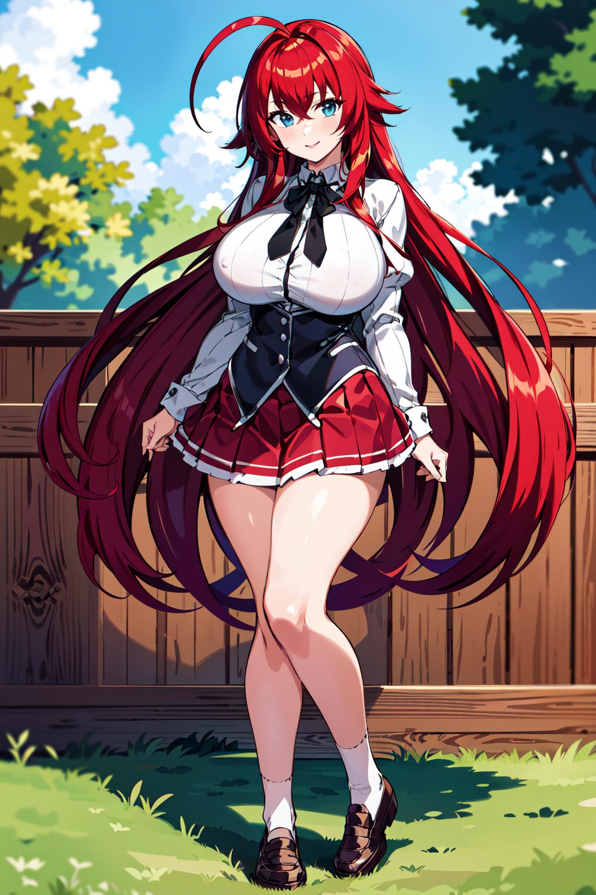 Raynare, High School DXD anime character in a, Stable Diffusion