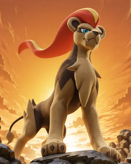 Pokémon - #668 Pyroar (Female) - Illustrious