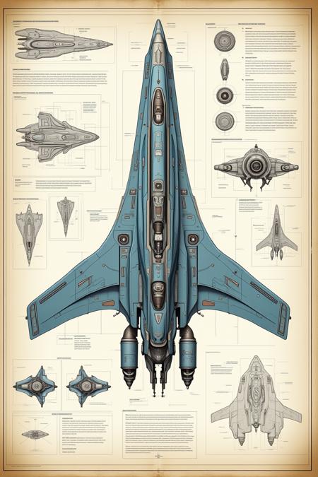 Blueprints & Sci-Fic Mechanical Drawings | Schematic Diagrams of Machinery v1.0