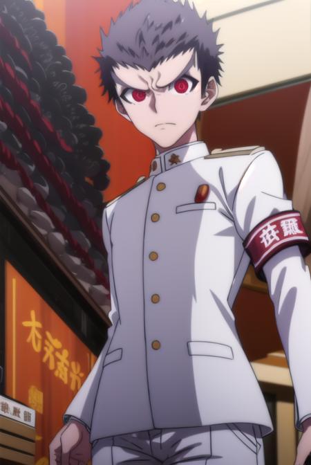 kiyotakaishimaru, <lora:kiyotaka ishimaru s1-lora-nochekaiser:1>,
kiyotaka ishimaru, short hair, bangs, black hair, (red eyes:1.3), male focus, very short hair,
BREAK long sleeves, jacket, pants, uniform, white jacket, armband, pocket, medal,
BREAK outdoors, classroom,
BREAK looking at viewer, (cowboy shot:1.5),
BREAK <lyco:GoodHands-beta2:1>, (masterpiece:1.2), best quality, high resolution, unity 8k wallpaper, (illustration:0.8), (beautiful detailed eyes:1.6), extremely detailed face, perfect lighting, extremely detailed CG, (perfect hands, perfect anatomy),