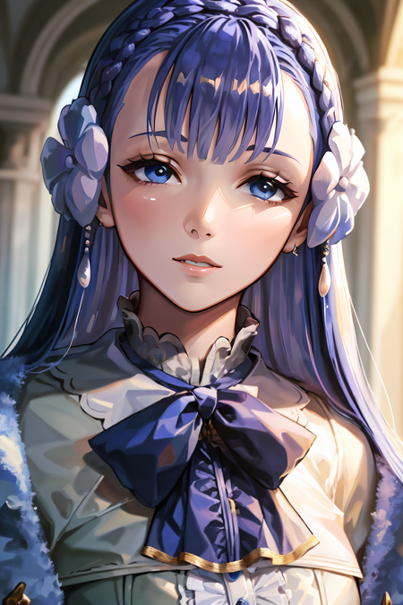 (highly detailed:1.3),
rinea fe, closed eyes, purple hair, flower, hair flower, bird, corset,
Ultra-detail,(highres:1.1),best quality,(masterpiece:1.3),cinematic lighting,
(highly detailed face and eyes:1.3), <lora:Rinea_FE-10:0.85>