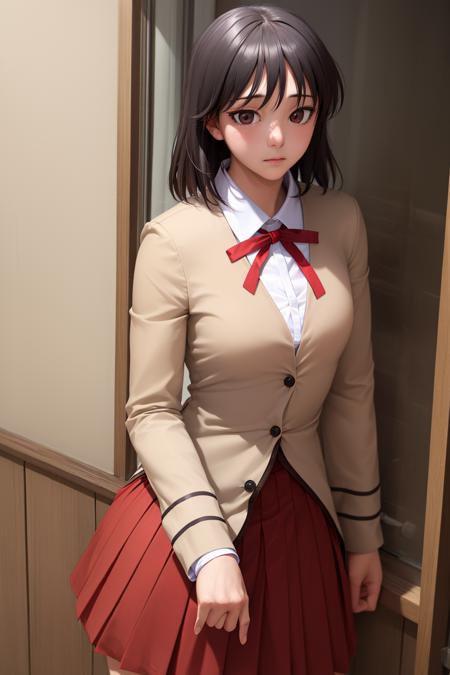 tsukamoto yakumo school uniform ribbon pleated skirt