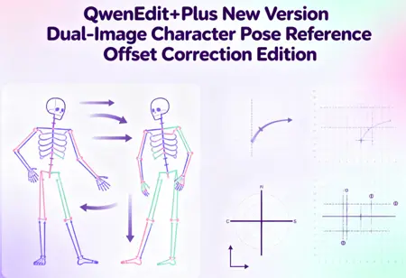 QwenEdit+Plus New Version Dual-Image Character Pose Reference Offset Correction Edition