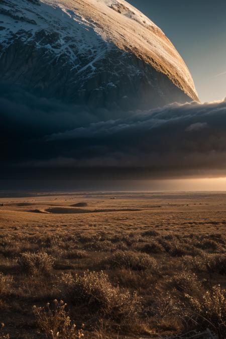 Professional photo of  alien fantasy in Post-Apocalyptic landscape, epic landscape, from below, epic background, cinematic dramatic atmosphere, sharp focus, volumetric lighting, cinematic lighting, studio quality, professional color grading, best quality, highest quality:1.3, epic detailed scenery, vibrant colors, (high resolution:1.3), (sharp focus:1.3), highly detailed environment, 
8k, RAW photo, best quality, ultrarealistic, ultra-detailed, vignette, highly detailed, moody, epic, gorgeous,
magazine cover, movie poster, wallpaper, natural lighting, perfect contrast, professional cinematic shot, 4k, perfect ambient lighting, intricate details, shallow depth of field, extreme cinematic photorealism:1.3,perfect cinematic atmospheric lighting, perfect realistic cinematic reflections, photographed on a Canon EOS R5, 50mm lens, F/2.8, HDR, 8k resolution, cinematic lens flares, extreme photorealism:1.3, dslr,