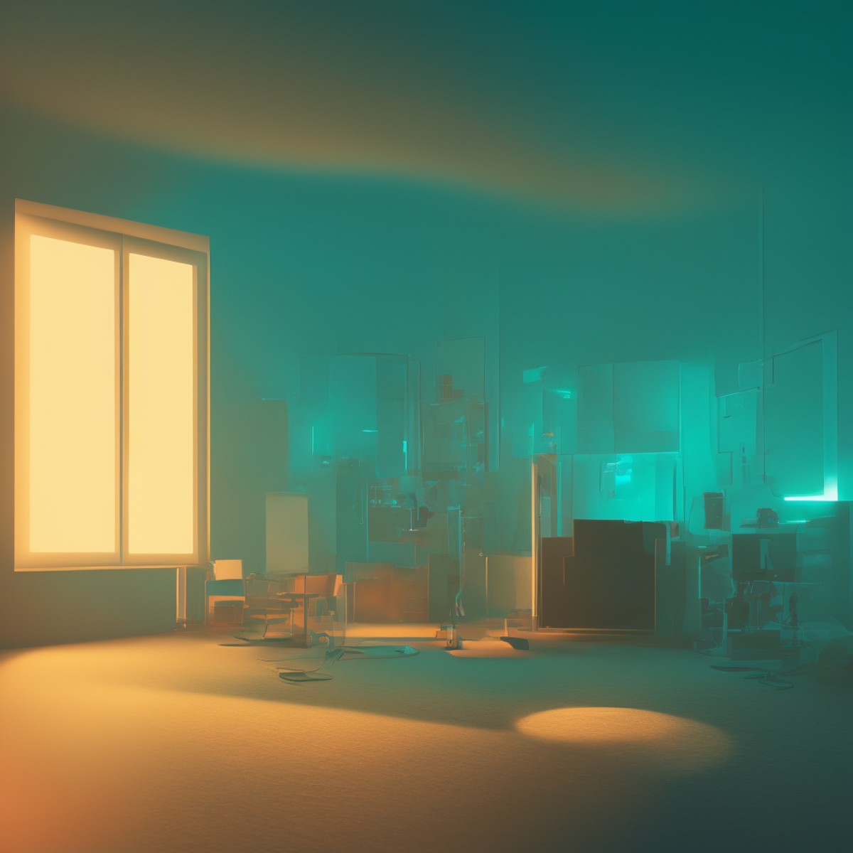 dskise, isometric scene of a 2045 living room, cinematic punk grunge lighting , octane dender, dskise