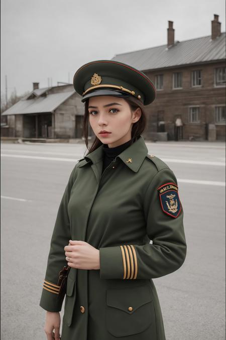 official photo, 8k photo, ultra detailed, atmospheric, realistic, vray, HDR, portrait photo, best quality, masterpiece, highly detailed, ultra-detailed,  bestgirlone 1girl, military uniform, ussr soviet umion, Army checkpoint in the background,  sharp focus
colorful polaroid with vibrant colors, (vacations, high resolution:1.3), (small, selective focus, european film:1.2)