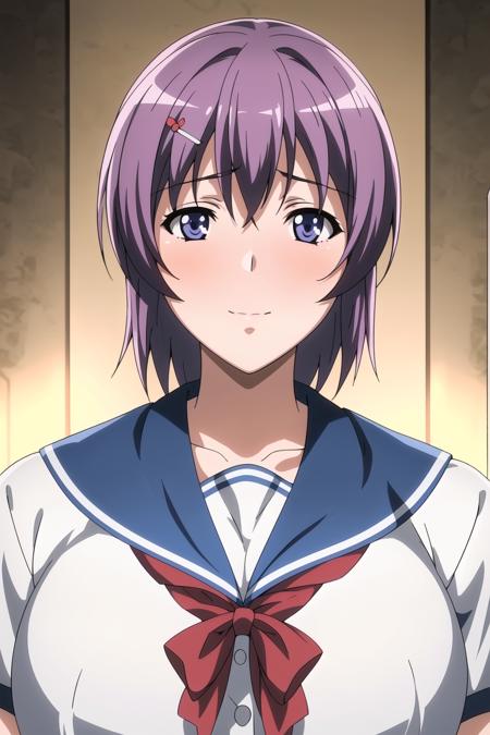 Simple White Background,
Standing at attention,
red bowtie, sailor collar, school uniform, serafuku,short sleeves,pleated skirt,blue skirt,
<lora:Anna_Ichinose_Ran_Sem-KK77-V1:0.7>,
short hair,purple hair,Bangs,Blue_eyes, hair ornament,
<lora:Mariana_Luciano_NON_VIRGIN-KK77-V1:0.3>,<lora:more_details:0.1>,
1 girl, 20yo,Young female,Beautiful Finger,Beautiful long legs,Beautiful body,Beautiful Nose,Beautiful character design, perfect eyes, perfect face,expressive eyes,perfect balance,
looking at viewer,(Focus on her face),closed mouth, (innocent_big_eyes:1.0),Light_Smile,
official art,extremely detailed CG unity 8k wallpaper, perfect lighting,Colorful, Bright_Front_face_Lighting,shiny skin,
(masterpiece:1.0),(best_quality:1.0), ultra high res,4K,ultra-detailed,
photography, 8K, HDR, highres, absurdres:1.2, Kodak portra 400, film grain, blurry background, bokeh:1.2, lens flare, (vibrant_color:1.2),professional photograph,
(Beautiful,large_Breasts:1.4), (beautiful_face:1.5),(narrow_waist),