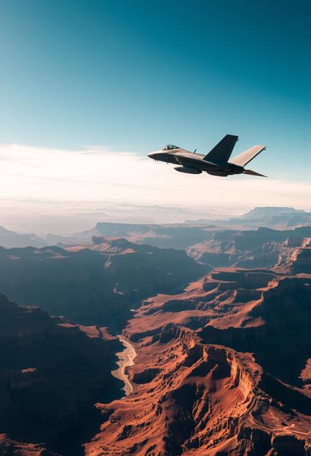 x wing flying between two f35 over the grand canyon