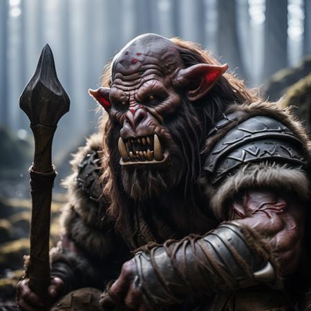 highly detailed documentary photo of bugbear,

1boy, yellow eyes, tusks, shoulder armor, pointy ears, weapon, beard, bald, sharp teeth, armor, open mouth:1.4, screaming,

masterpiece, best quality:1.1, realistic:1.3,
cinematic lighting:1.2,

in the dark cavern:1.5,

ultra photoreal, photorealistic:1.0, sharp focus:1.1, 
depth of field:1.1, 

50mm, style of Nathan Wirth, Hasselblad X1D II, Porta 160,
