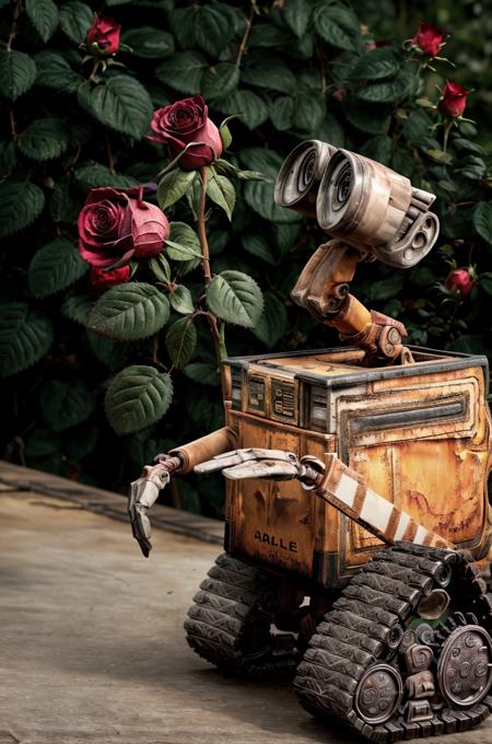 1 WallE, WALL-E, (take a rose:1.2), extreme detail,  close up, <lora:CP1_Sora:0.65>,
(masterpiece, best quality, 8k, wallpaper, extreme detail),
