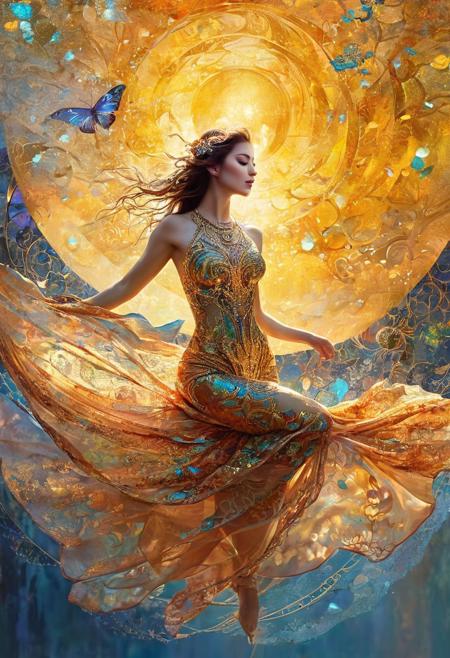 Mythical Animal Creature, 
Extremely beautiful and Delicate, 
Karol Bak Art, 
Ciro Marcetti Art, 
Art by Kyrielle, 
Luis Royo influence, 
vivid colors, 
lace, 
light rays, 
Dynamic Posture, 
amazingly fluid, 
detailed, 
3d fractals, 
light particles, 
water drops, 
shimmering light, 
dreamy, 
surreal, 
alcohol ink, 
smooth, 
shimmering, 
dreamy glow, 
conceptual art, 
City Mirage Art, 
Breathtaking View, 
vivid tonalities, 
fresh and deep colors, 
Gustav Klimt shades, 
double exposure effect, 
Moving Textures, 
stunning, 
something that even doesn't exist, 
mythical being, 
energy, 
molecular, 
textures, 
iridescent and luminescent scales, 
breathtaking beauty, 
pure perfection, 
divine presence, 
unforgettable, 
impressive, 
breathtaking beauty, 
Volumetric light, 
auras, 
rays, 
vivid colors reflects, 
Watercolor, 
trending on artstation, 
sharp focus, 
studio photo, 
intricate details, 
highly detailed, 
by greg rutkowski