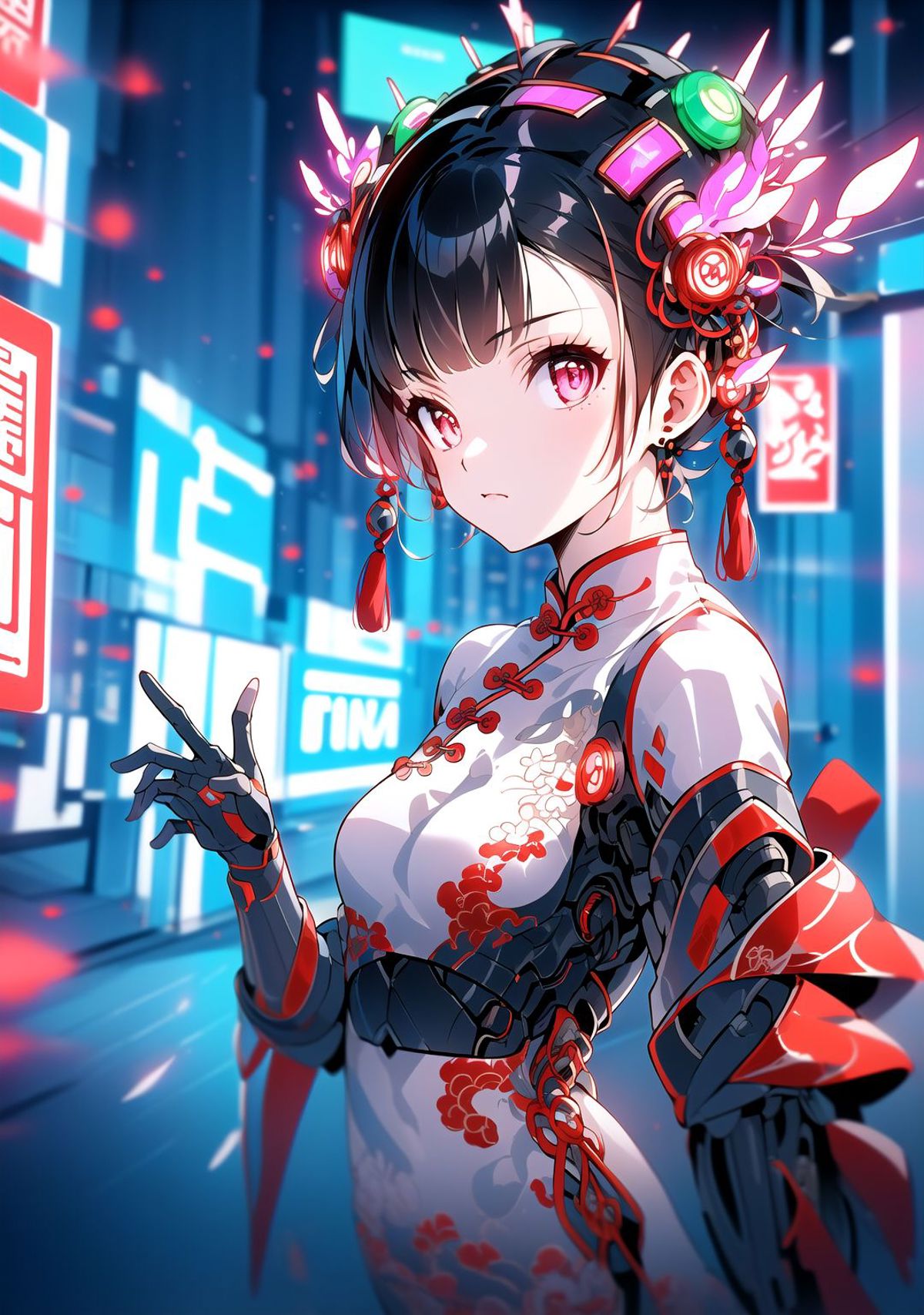 Cyberhanfu 赛博国风/Cyber Chinese style image by marusame