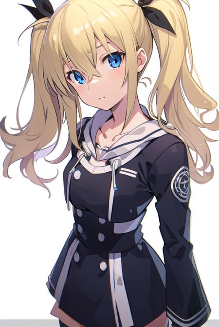 hinaearimura, <lyco:hinaearimura-LYCORIStest:1>,
hinae arimura, long hair, bangs, blue eyes, blonde hair, hair between eyes, twintails, hair ribbon, white ribbon, ribbon,
BREAK thighhighs, long sleeves, dress, collarbone, jacket, hood, black footwear, black dress, white thighhighs, zettai ryouiki,
BREAK looking at viewer, hands behind head,
BREAK indoors, classroom,
BREAK <lora:GoodHands-vanilla:1>, (masterpiece:1.2), best quality, high resolution, unity 8k wallpaper, (illustration:0.8), (beautiful detailed eyes:1.6), extremely detailed face, perfect lighting, extremely detailed CG, (perfect hands, perfect anatomy),