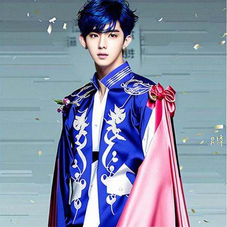 Photos of thirty eight (38) handsome KPop Idol boys as handsome KPop or CPop Super Star Idol Boys from the Dragon Empire.

Stunningly handsome Idol boys are the handsome Chinese Dragon Prince Emperor and Princes wearing Hanfu fashion costume with long wide baggy Guang style long sleeves. 

Full body portrait. Shows full head. Ultra-realistic. Pale-fair skin.

Handsome, princely, cute and tall Chinese, Korean or Japanese boys from boy bands in CPop, KPop, JPop groups, all at 2.01 m tall in height. 

Photorealistic, cool, fresh, young, healthy, lovely boys, sweet and gorgeous looking in realistic photos with full body showing head to toe, handsome faces, beautiful hands, cute toes, and can be with no shirts or pants. Handsome. 

Beautiful and detailed smooth skin texture.

Magnificent, Beautiful Neon-like Multi-colored Fantastic Environment. 

Fashion costumes are made of ultra brilliant exquisite silk and radiant colors. Modern Funky Fashion Style. 

Beautiful Exquisite Headgear With Exotically Designed Chinese Dragon and Phoenix Motifs. With Chinese style Crown Jewelry and Ancient Chinese Prince Emperor Crown. Earrings.

KPop Style. CPop Style. 

Ultra Realistic. Hyper Realistic.

Exquisite Awesome and Gorgeous Looking, Cool, Young, Trendy and Gorgeous, Super Handsome Idol Chinese, Korean or Japanese Boy Dragon Prince Emperor. 