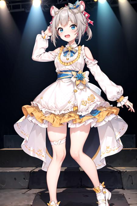 (masterpiece, best quality), 1girl, solo, stage
<lora:hoshimiVR_all:0.7>, hoshimi-idol, white footwear, puffy long sleeves