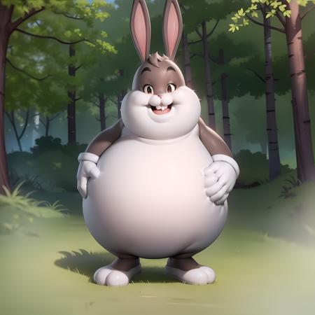 ((masterpiece, best quality)),(complex light), full body, solo, chungus, <lora:Big_Chungus1-10:0.7>, fighting stance, forest, fat, chubby, rabbit