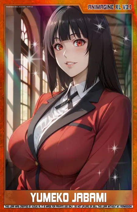 KizukiAi - Kakegurui Jabami - Yumeko LoRA [Animagine XL V.3.1] [SD1 - Original V1.5]