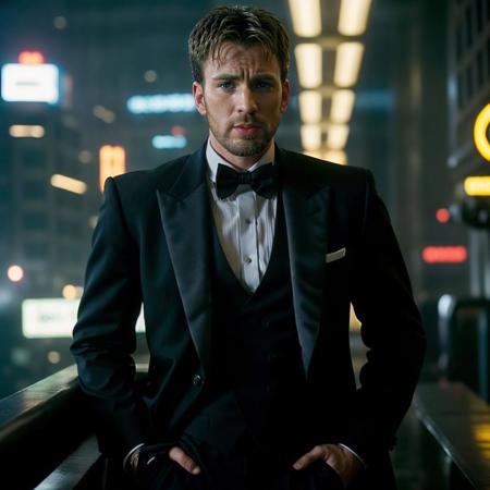 portrait of chrisevans person, in blade runner, professional photography, high resolution, 4k, detailed photo,  <lora:chrisevans_65250:1>