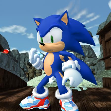 Sonic the Hedgehog, 1boy, blue fur, pixelated, low poly, dreamcast style<lora:RetroJoyDreamcast:1>