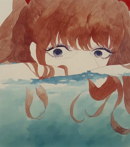 a frame from "Belladonna of Sadness \(1973\)" surrealist art piece watercolor,