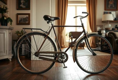 an Antique bicycle very nice masterpiece  in my living room in holand spain