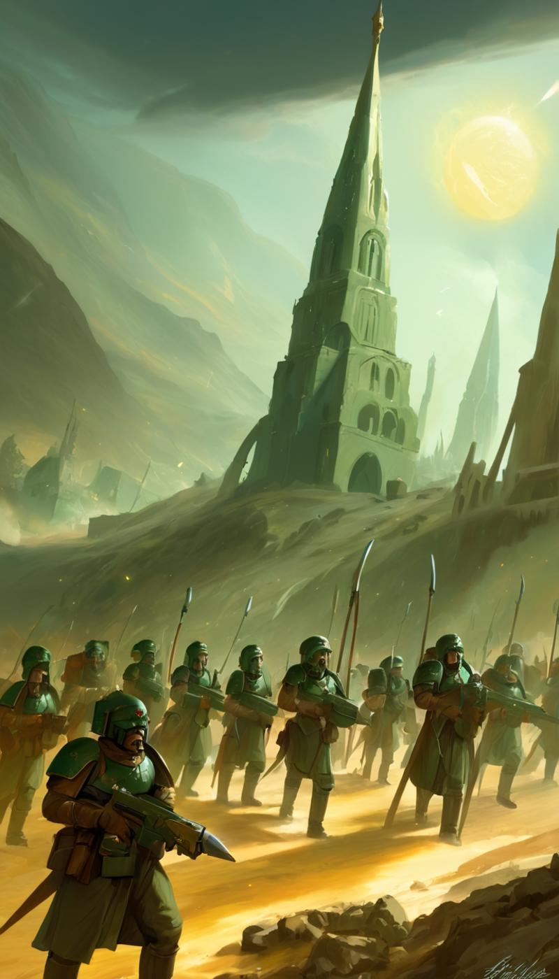 Astra Militarum (Imperial Guard) [Warhammer 40k] LoRA XL | Mistletoe Mercenaries / Yellow Team image by Hevok