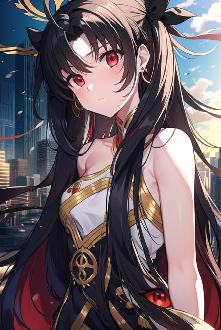 ishtar, <lyco:ishtar-LYCORIStest:1>, ishtar, ahoge, black bow, bow, black hair, earrings, hair bow, hair ornament, jewelry, long hair, (red eyes:1.5), (small breast:1.2),
BREAK ishtar, ahoge, black bow, bow, black hair, earrings, hair bow, hair ornament, jewelry, long hair, (red eyes:1.2), twintails,,
BREAK outdoors, city,
BREAK looking at viewer, BREAK <lora:GoodHands-vanilla:1>, (masterpiece:1.2), best quality, high resolution, unity 8k wallpaper, (illustration:0.8), (beautiful detailed eyes:1.6), extremely detailed face, perfect lighting, extremely detailed CG, (perfect hands, perfect anatomy),