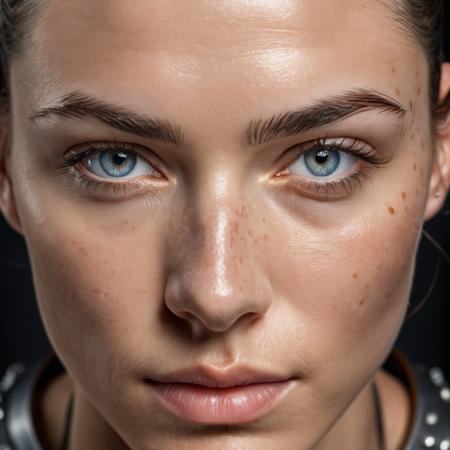 RAW photo, hero portrait of a 30 year old warrior, wearing shiny metal armor, full sharp, detailed face, blue eyes, high detailed skin, 8k uhd, dslr, soft lighting, high quality, film grain, Fujifilm XT3
upper body, eye level, focus on eyes, dappled light on face, pale skin, no make-up, detailed face and eyes, natural skin texture, highly detailed skin, textured skin, skin pores, oiled shiny skin, skin blemish, imperfect skin, intricate skin details, visible skin detail, detailed skin texture, subsurface scattering, blush, few freckles, few moles, goosebumps, minor skin imperfections, skin pores, wrinkles, vitiligo spots, whiteheads, blackhead, white pimples, red pimples, beauty spot, skin fuzz, remarkable detailed pupils, detailed iris, very thin eyebrows