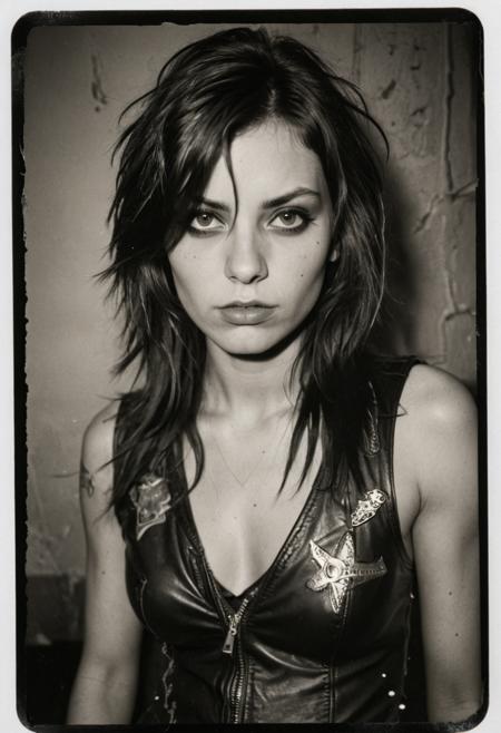 desaturated, realism, epic world, brutal rocker chick, faded film, (desaturated old photo), award winner art, 35mm photo, grainy, vignette, (vintage), lomography, stained, highly detailed, found footage, highly detailed, volumetric, dramatic lighting <lora:detailed_hands:0.8> <lora:Old_Photo_XL_V1:0.2>