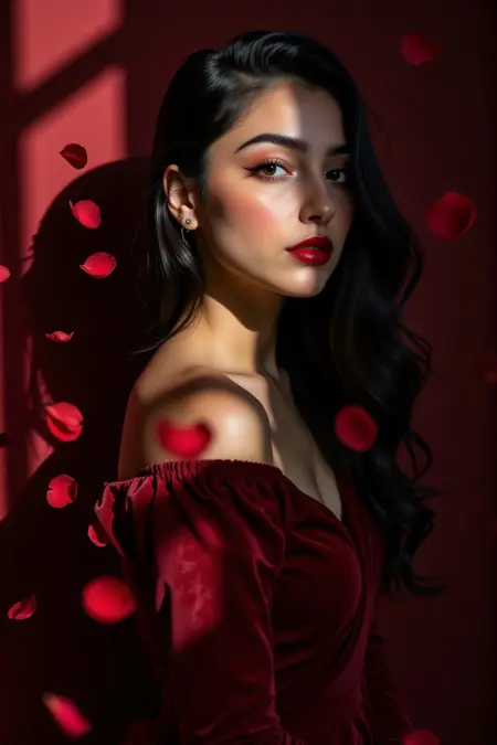 🌹 BLOODMOON ROSE | Gothic Red Glow Portrait LoRA (Flux)