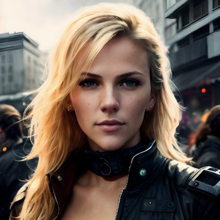 brooklyndecker photo of a woman in the market wearing a cyberpunk outfit, cute face, perfect face, close up, by artgerm, by wlop, by greg rutkowski, octane render, digital art