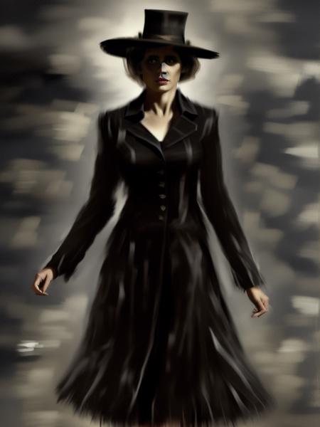 woman in black clothes