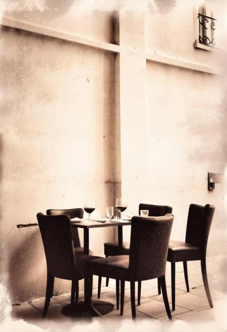 lith_argenta_beh1r,  instagram photo,a little french restaurant somehwere in paris, hard shadows, film grain