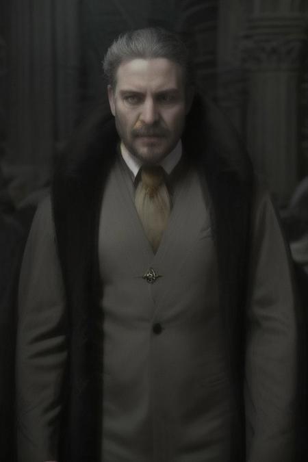 hannemanFE, hannemanFE, long nails, black suitcoat, necktie, red shoulder robe, beard, mustache, monocle, b0dybuilder_eb , vmpr, fangs, vampire, closer distance, closer distance face, closer distance head, his Closer distance pressing against me, looking at viewers, his face distance pressing against me, hd, high quality, realistic, 8k Resolution