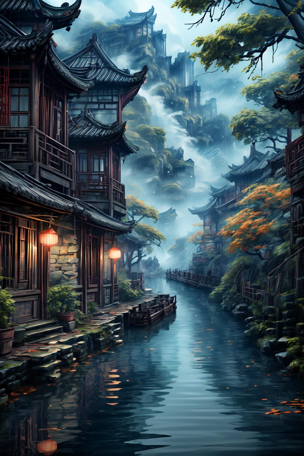 绪儿-水乡场景 Water town scene image by SecretEGGNOG