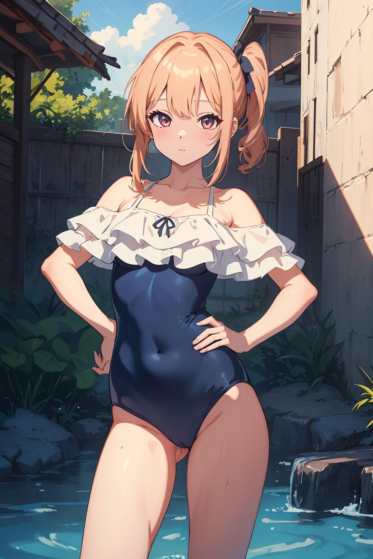 折边泳衣_frilled swimsuit_プリーツ水着 image by TanedaRisa